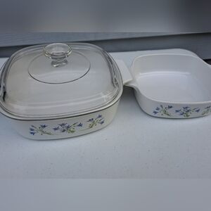 Vintage Corningware Floral Casserole 2 Pc Dish with Lid